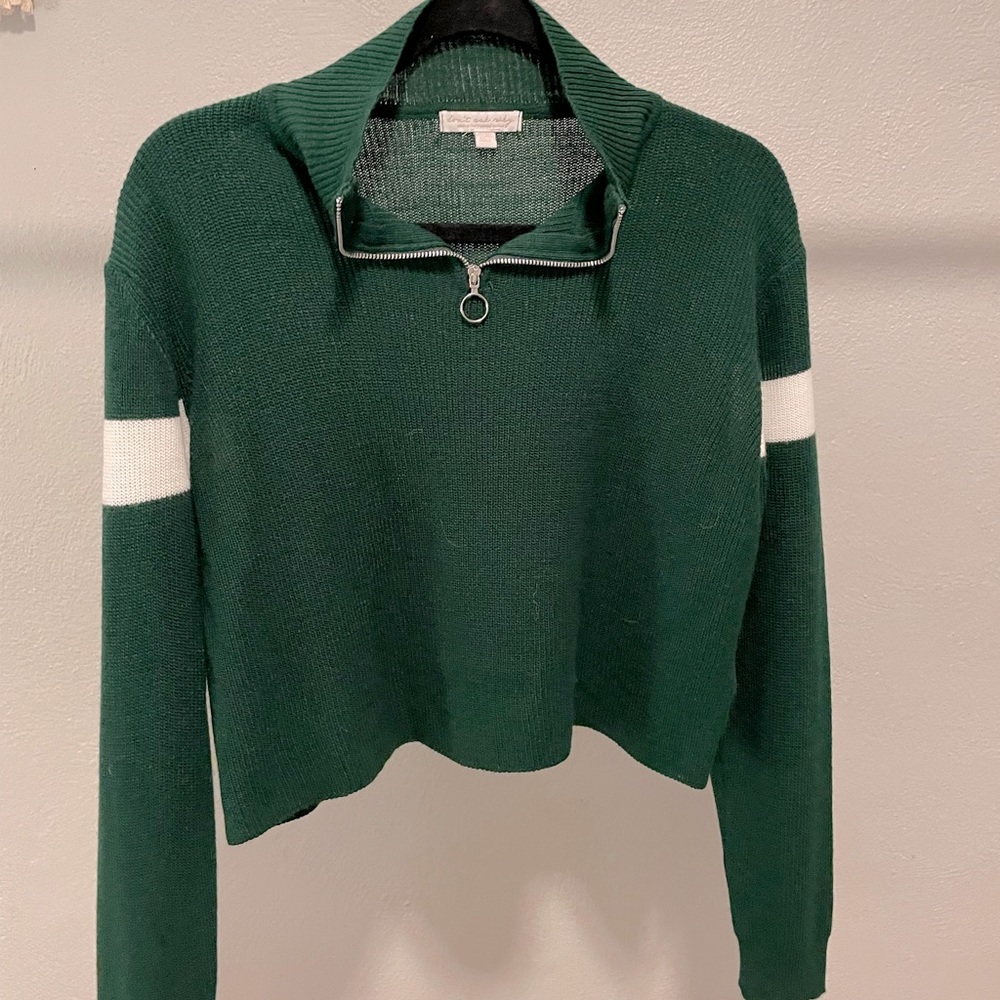 Don’t Ask Why Green Cropped Sweater